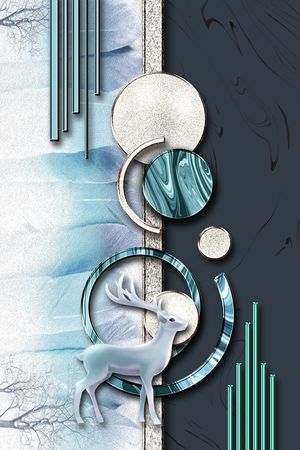 几何花卉印花华亿平台图片