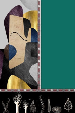 几何花卉印花华亿平台图片