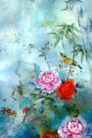 民族花卉印花华亿平台图片