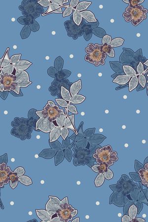 清爽底花卉印花华亿平台图片