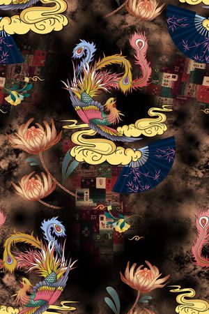 花卉印花华亿平台图片