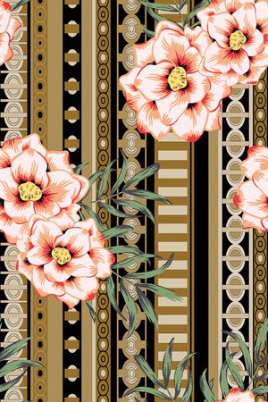 几何花卉印花华亿平台图片