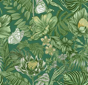 黑底花卉印花华亿平台图片