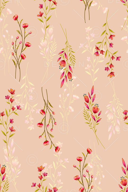 清爽底花卉印花华亿平台图片