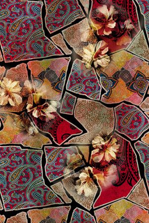 花卉印花华亿平台图片