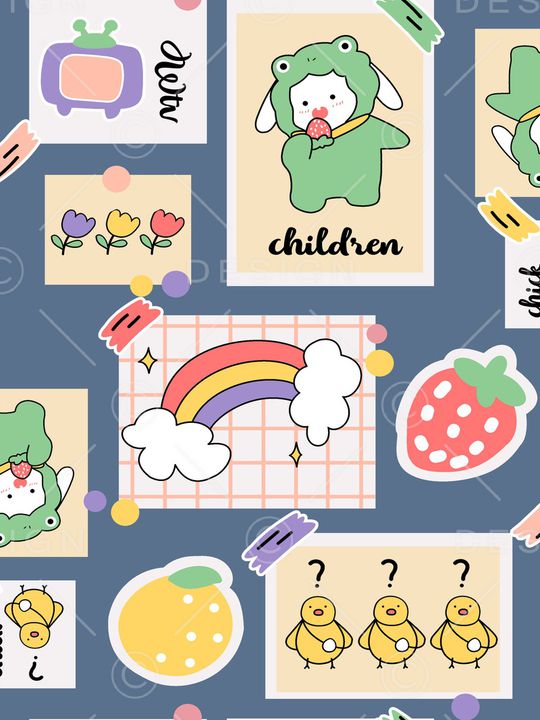 卡通动物印花华亿平台图片