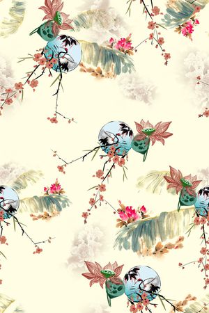 花卉印花华亿平台图片