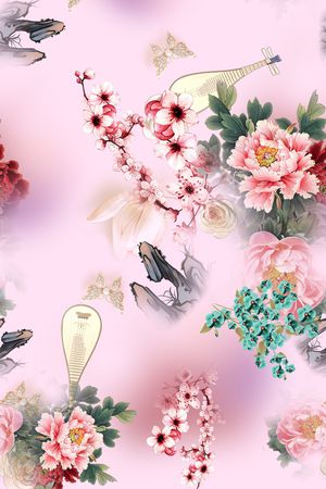 花卉印花华亿平台图片