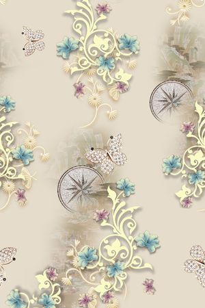 花卉印花华亿平台图片