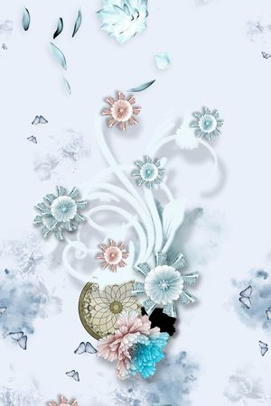 花卉印花华亿平台图片