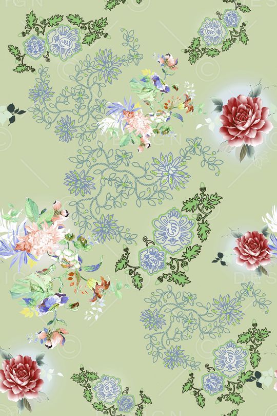 绿植树叶印花华亿平台图片