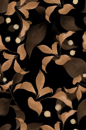 黑底花卉印花华亿平台图片