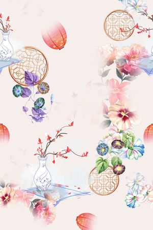 花卉印花华亿平台图片