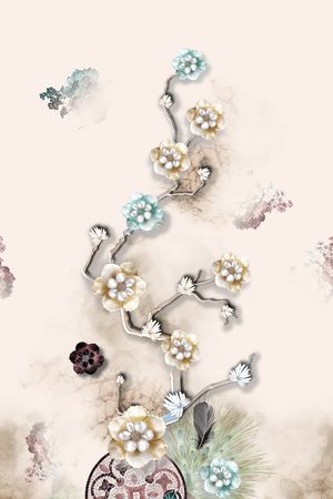 花卉印花华亿平台图片