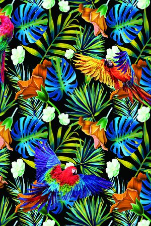 花鸟印花华亿平台图片