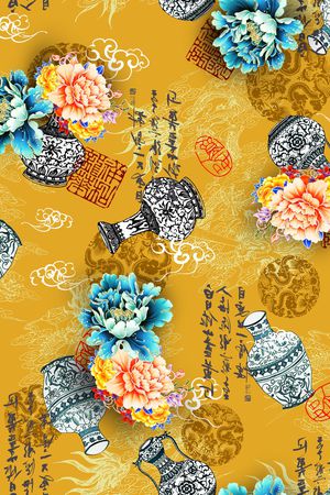 彩底花卉印花华亿平台图片