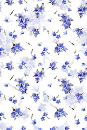 清爽底花卉印花华亿平台图片