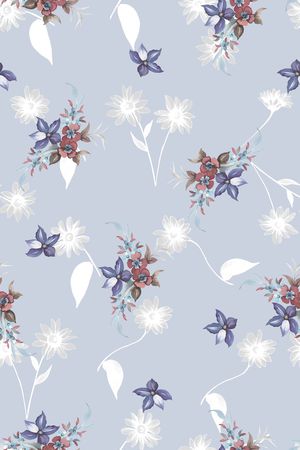 清爽底花卉印花华亿平台图片