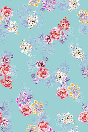 清爽底花卉印花华亿平台图片