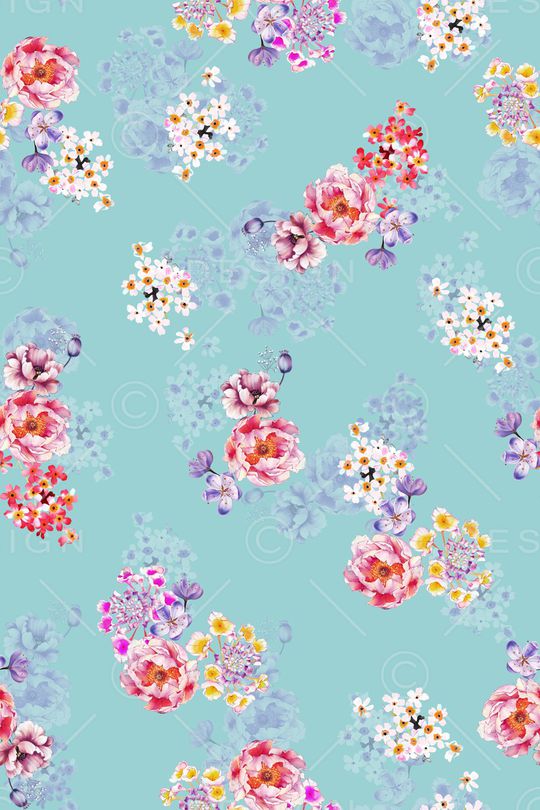 清爽底花卉印花华亿平台图片