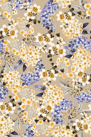 清爽底花卉印花华亿平台图片