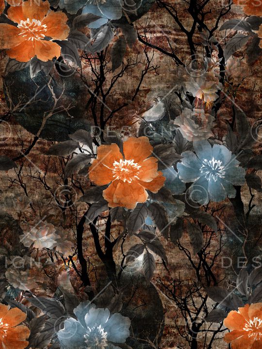 花鸟印花华亿平台图片