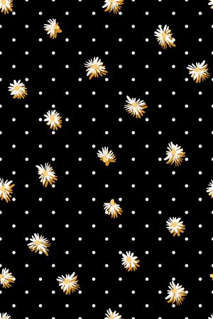 黑底花卉印花华亿平台图片