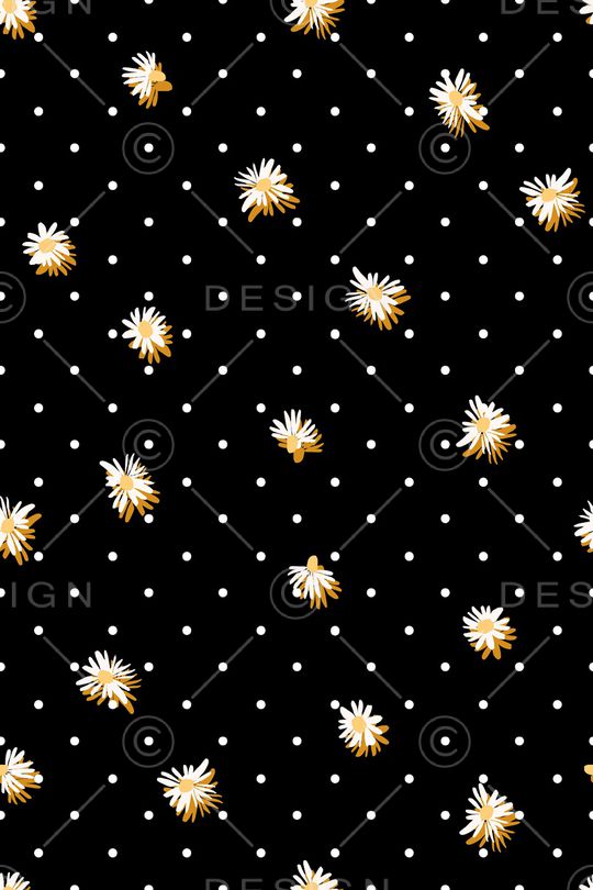 黑底花卉印花华亿平台图片