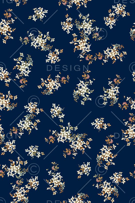 黑底花卉印花华亿平台图片