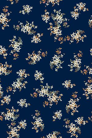 黑底花卉印花华亿平台图片