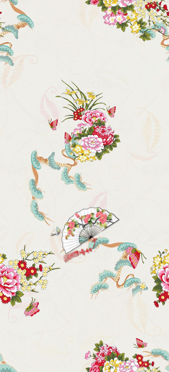 扇子印花华亿平台图片