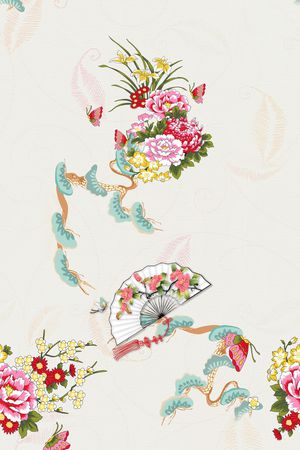 扇子印花华亿平台图片
