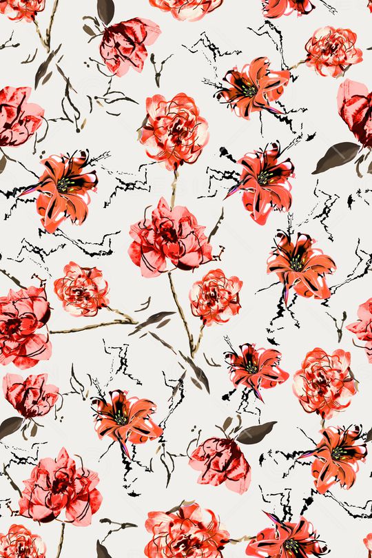 满版散花印花华亿平台图片