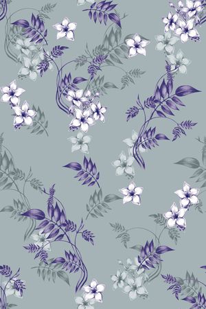 清爽底花卉印花华亿平台图片