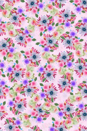 清爽底花卉印花华亿平台图片