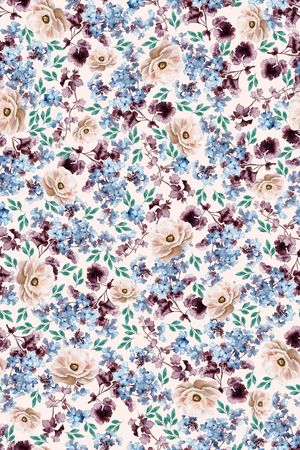 清爽底花卉印花华亿平台图片