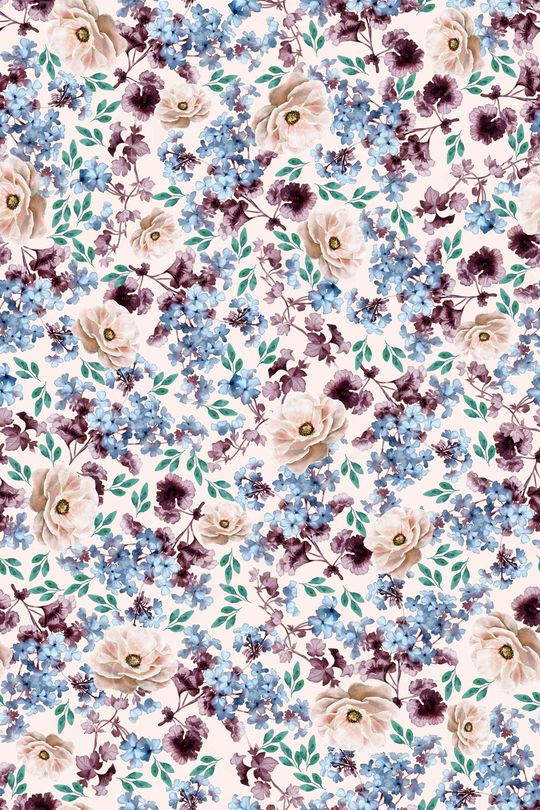 清爽底花卉印花华亿平台图片