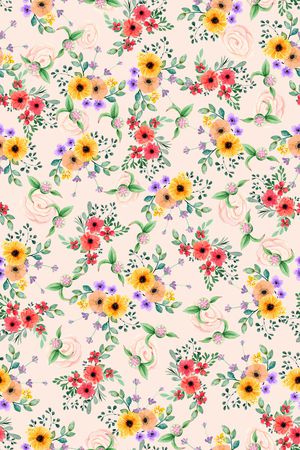 清爽底花卉印花华亿平台图片