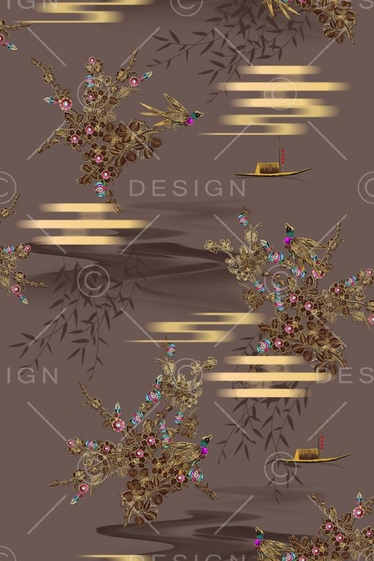 中国风印花华亿平台图片