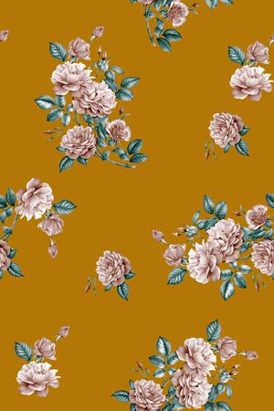 清爽底花卉印花华亿平台图片