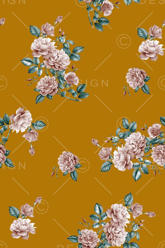 清爽底花卉印花华亿平台图片