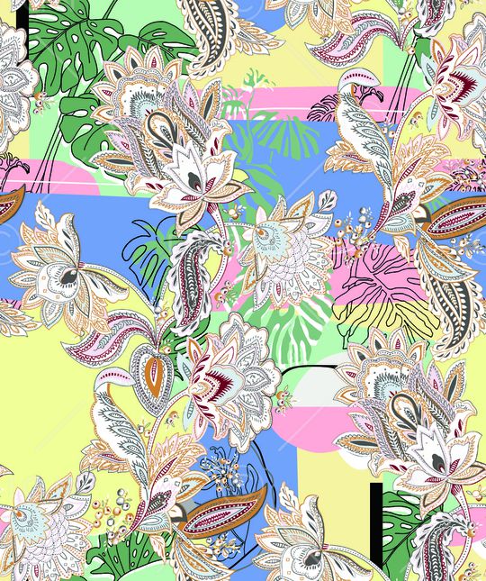 彩底花卉印花华亿平台图片