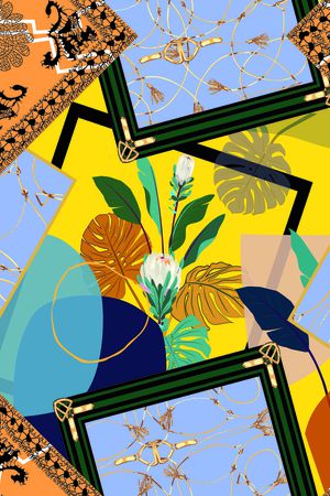 彩底花卉印花华亿平台图片