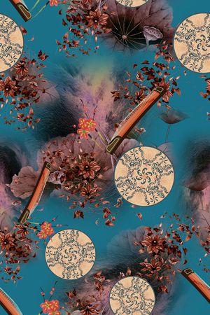 连衣裙印花华亿平台图片