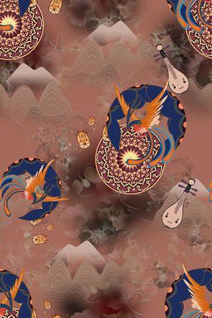 连衣裙印花华亿平台图片