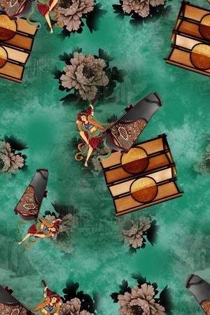 连衣裙印花华亿平台图片