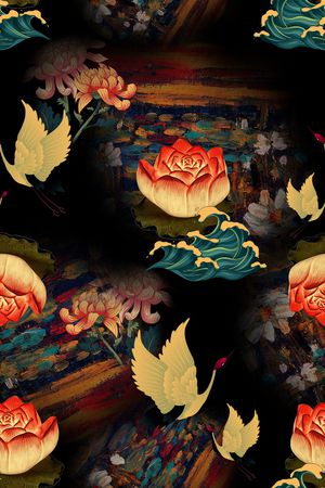 连衣裙印花华亿平台图片