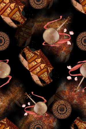 连衣裙印花华亿平台图片