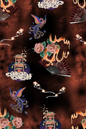 连衣裙印花华亿平台图片