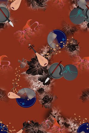 连衣裙印花华亿平台图片